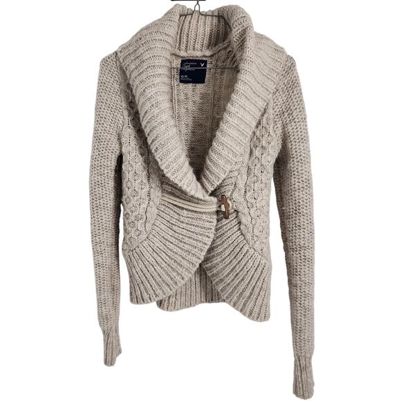 American Eagle Outfitters Sweaters - American Eagle Tan Knit Cardigan Sweater Womens Size Extra Small XS